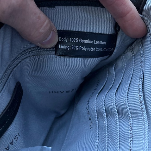 Isaac Mizrahi Black Pebbled Leather Envelope Clutch With Tassel NWOT - Picture 11 of 14